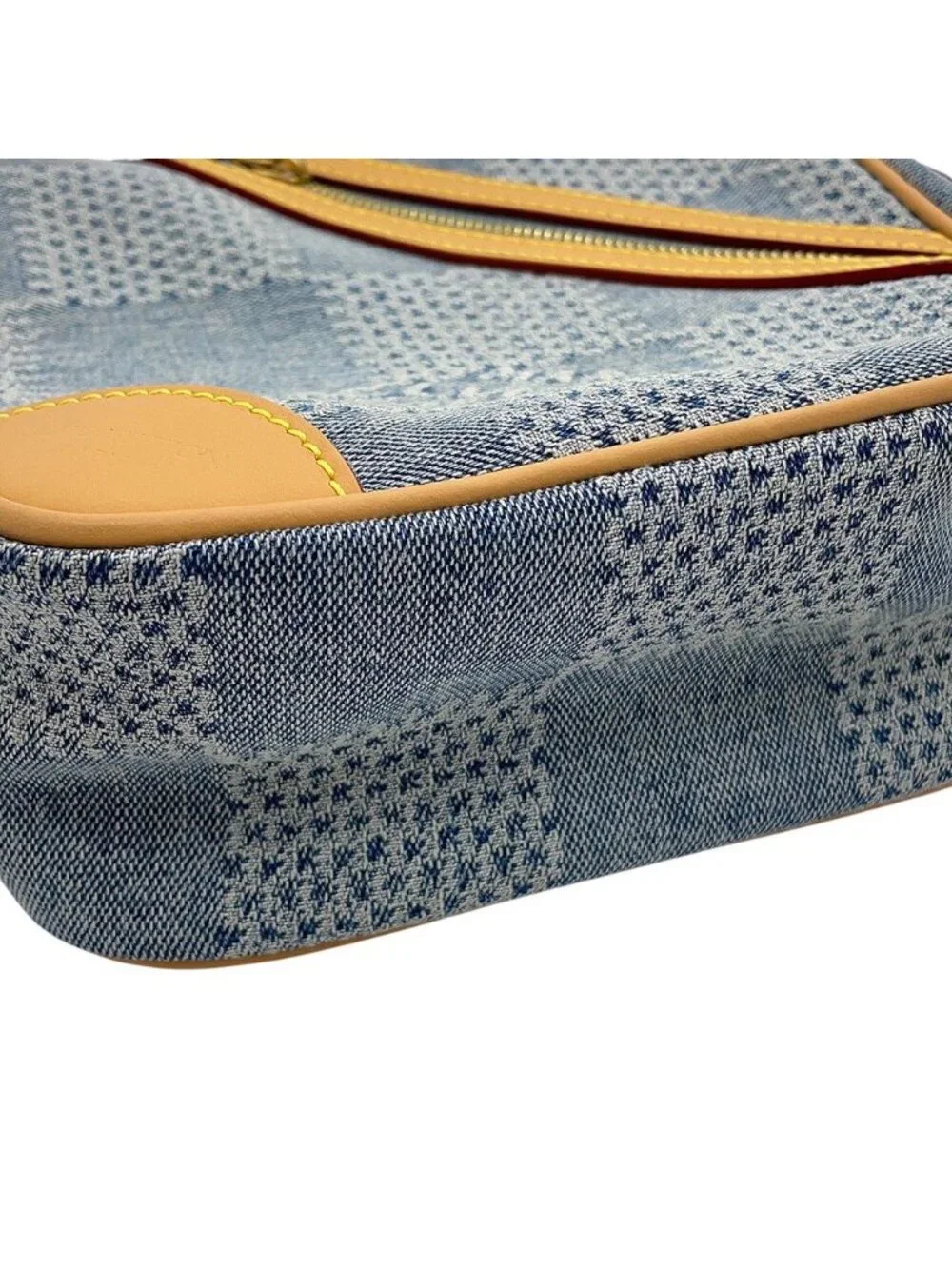 Louis Vuitton Shoulder Bag Damier Denim Cotton Chess